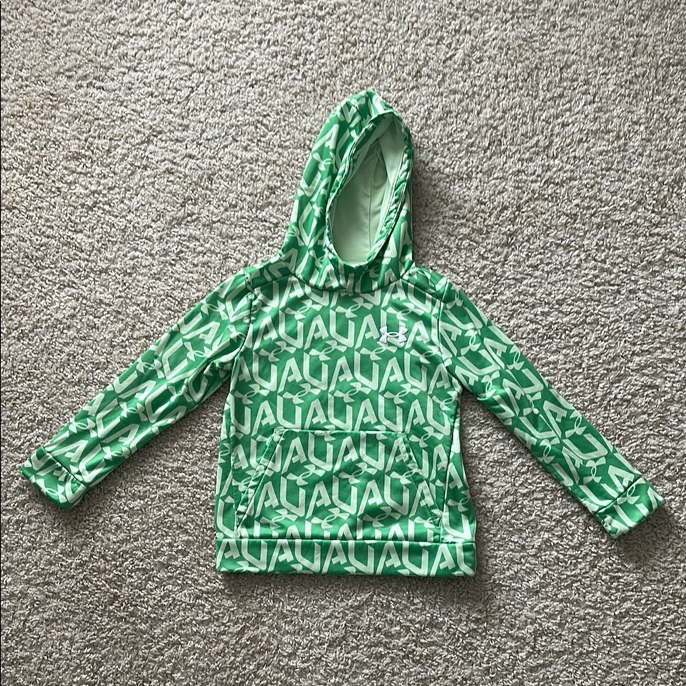 Under Armour Kids Green Hoodie. Dry fit. Size small